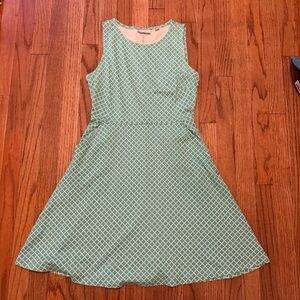 New York & Company Mint Green Geo-Print Sleeveless A-Line Dress